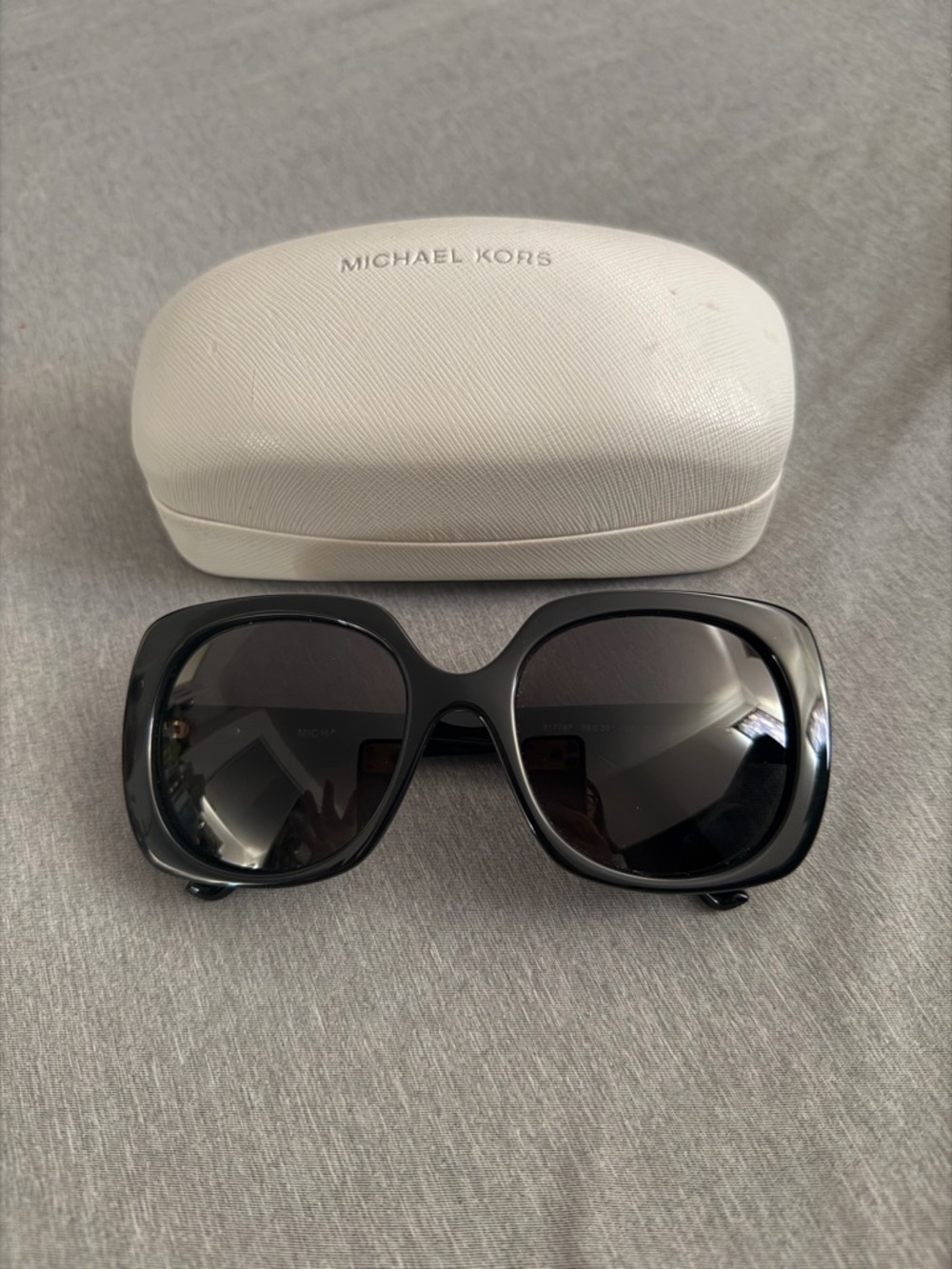 Michael Kors Black Oversized Square Women's Sunglasses with White Case